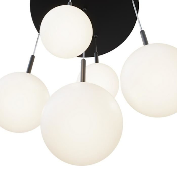 Taklampa - Maytoni - Grundform - 5 Ljus - Matt Svart - E14 - Samtida Design