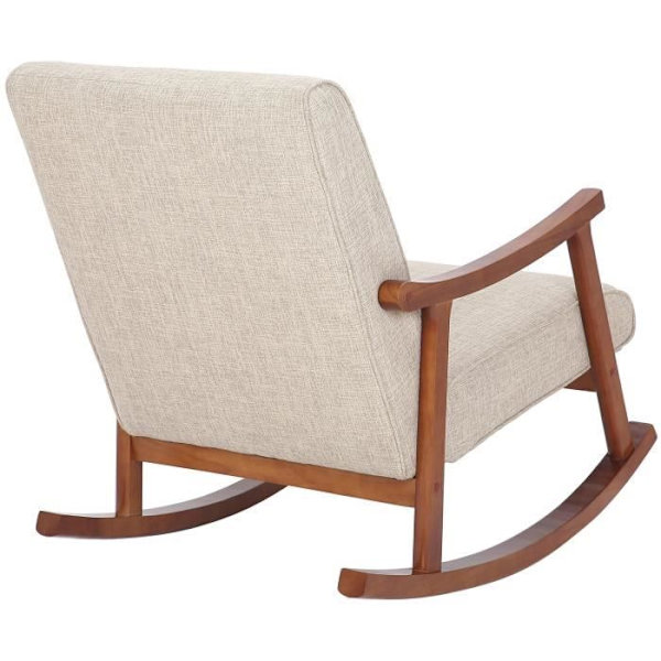 Morelia gungstol i tyg med ben av valnöt - Kräm - CLP - Vardagsrum - 1 sits - Modern - Design Grädde