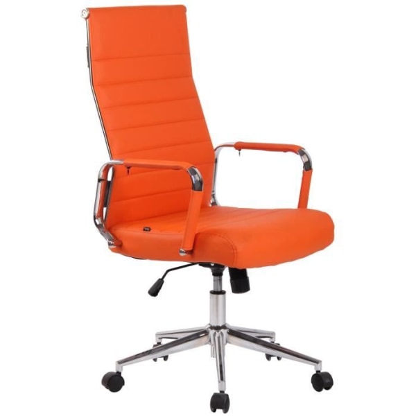 Kolumbus kontorsfåtölj i konstläder - Orange - På hjul - Att montera själv Orange