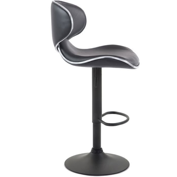 Set med 2 st Las Vegas V2 barstolar i svart konstläder - Svart - Justerbar i höjdled - Modern - Design Svart