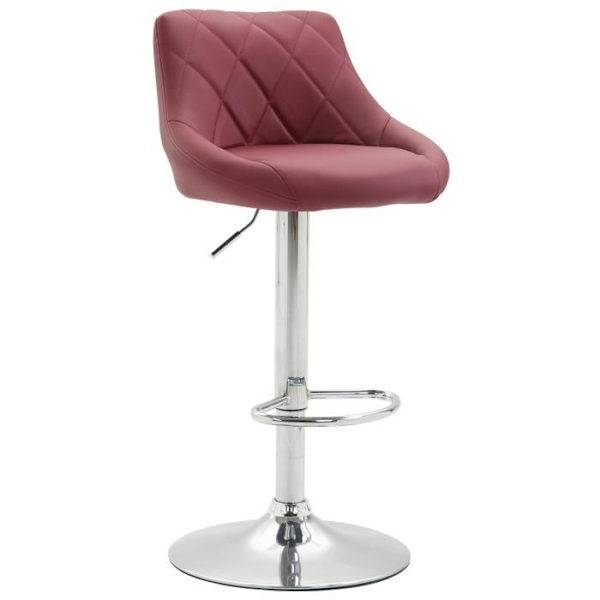 Lazio barpall i konstläder - Vinröd - Justerbar i höjdled - Vridbar - Elegans - Chic Bordeaux