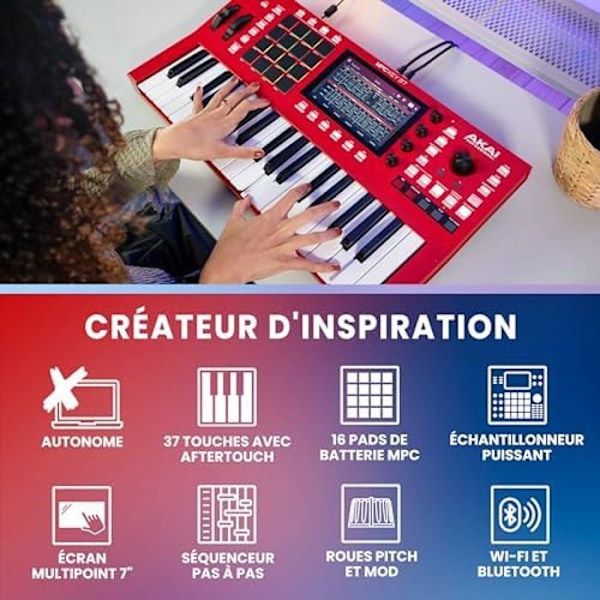 Autonom station - AKAI - MPC Key 37 - MIDI-tangentbord 37 tangenter - Wi-Fi - Bluetooth