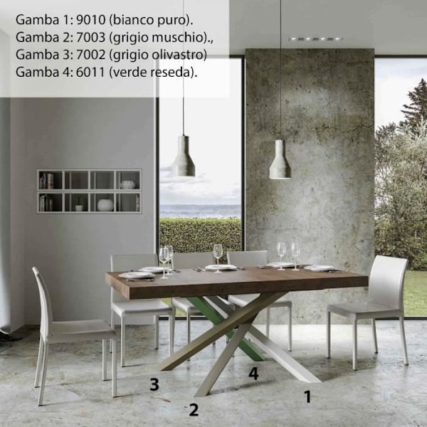 Bord - Volantis - 90x160 - White Ash Top - Långsträckt struktur 420 4/A Vit