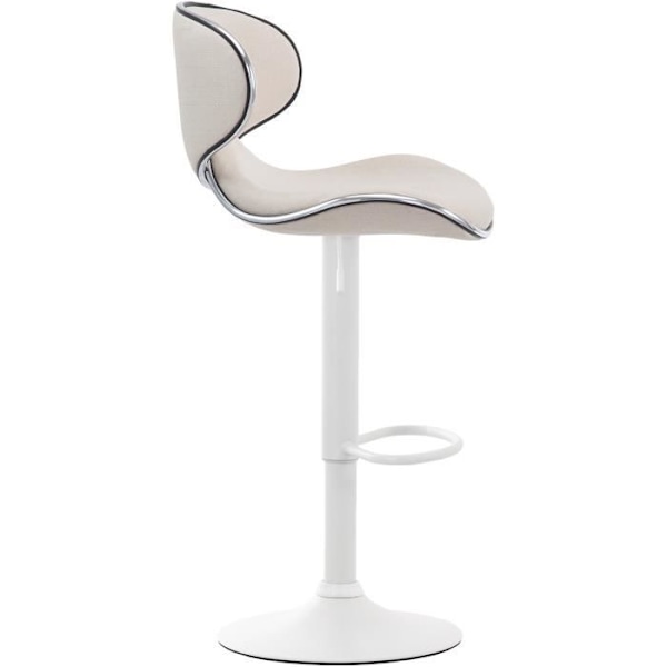 Barstol - BREZAN - V2 - Vit finish (kräm) - Höjdjusterbar - Modern design Vit (Kräm)