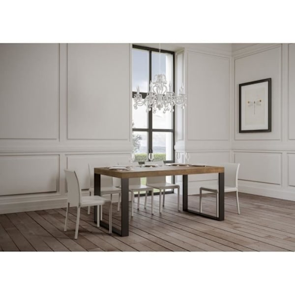 Utdragbar bord - TECNO - Premium - 90x160/420 cm - Valnöt - Antracit Valnöt