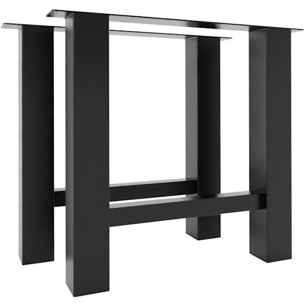 Set med 2 Harry designben i stål för matbord Industriell stil för gör-det-själv, Svart Svart