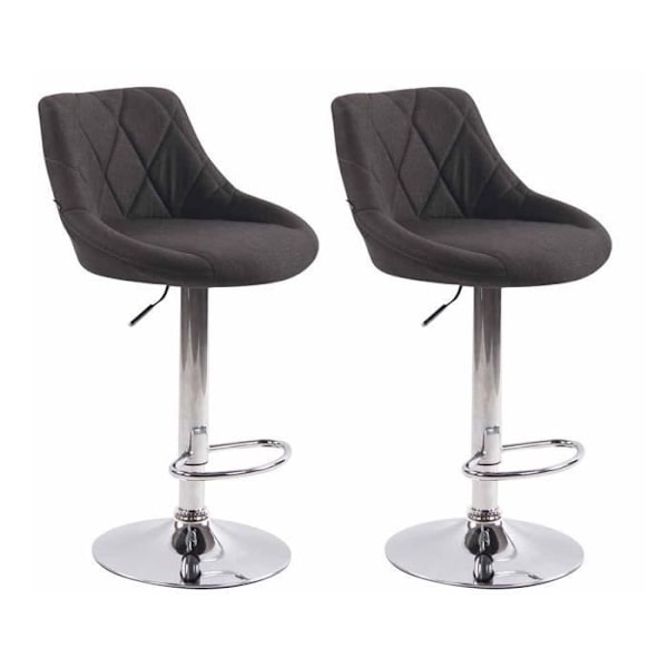 Barstol - NEYRON - Mörk Grå - Set om 2 - Höjdjusterbar - Modern Design Mörkgrå