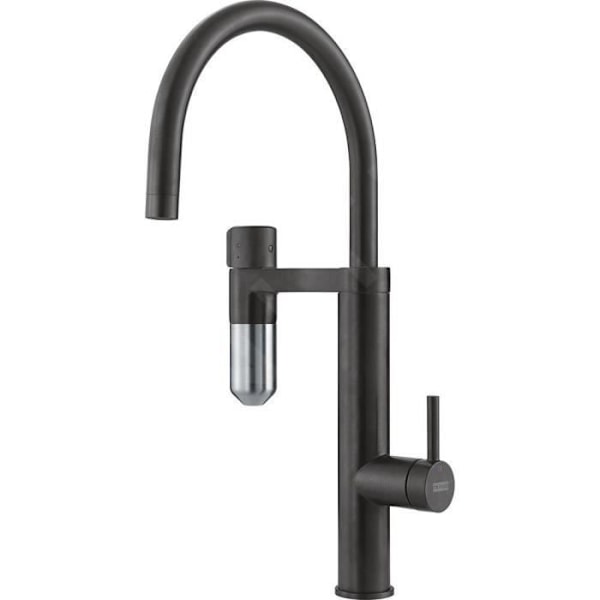 Diskbänksblandare med filtrering - FRANKE - VITAL TAP - Mattsvart/rostfritt stål - Svängbar - 490mm Mattsvart/rostfritt stål