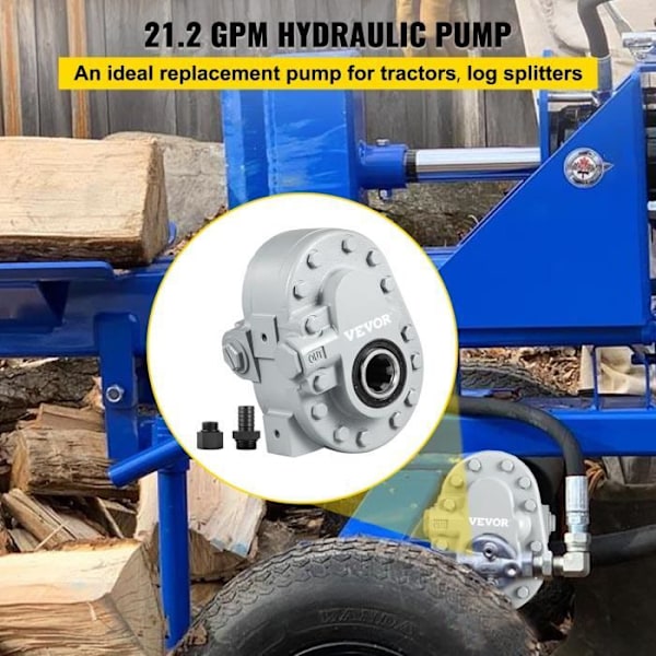 Hydraulpump-VEVOR-21.2 GPM-540 RPM 2500 PSI SAE 12 utloppsportar-Truck Baklucka-Logg Splitter