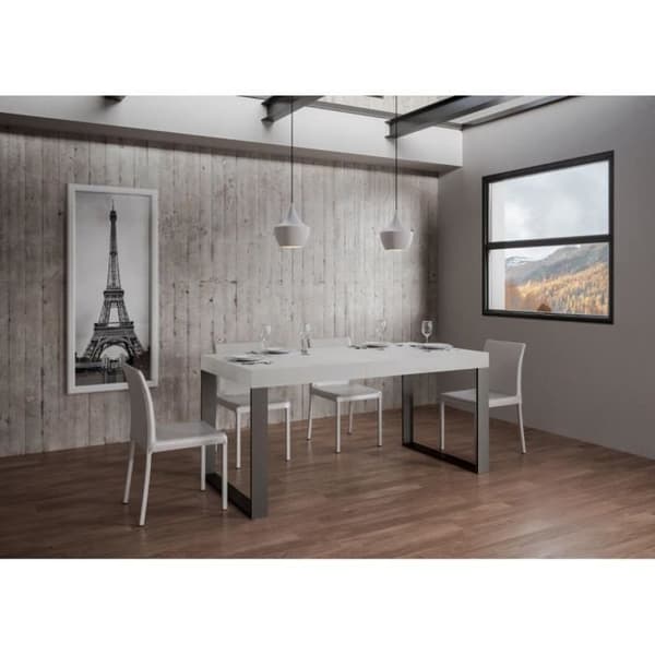 TECNO EVOLUTION 180 utdragbart bord askvitt Vit