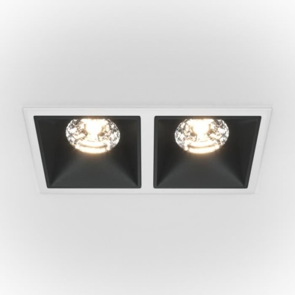 Maytoni Alfa LED infälld downlight Twin Dimbar vit, svart, 2350lm, 4000K