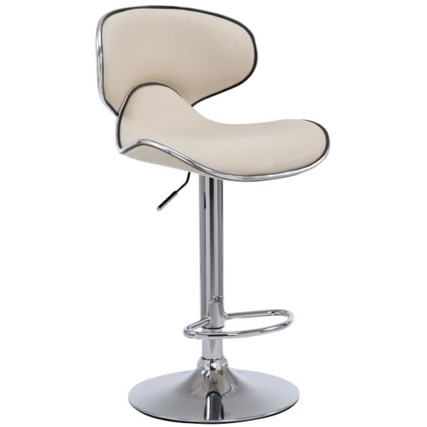Las Vegas V2 barstol i konstläder, Cream-Chrome Cream-Chrome