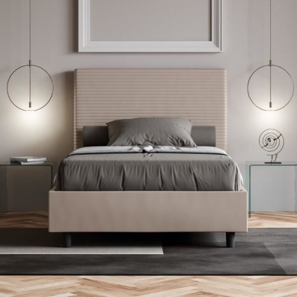 Focus singel och en halv säng 120x190 utan taupe lamellbotten - Made in Italy - Grå Grå