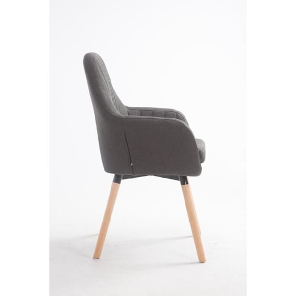 Matsalsstol - Florian - Mörkgrå Tyg - Massivt Trä - Retrodesign - Optimal Komfort Mörkgrå
