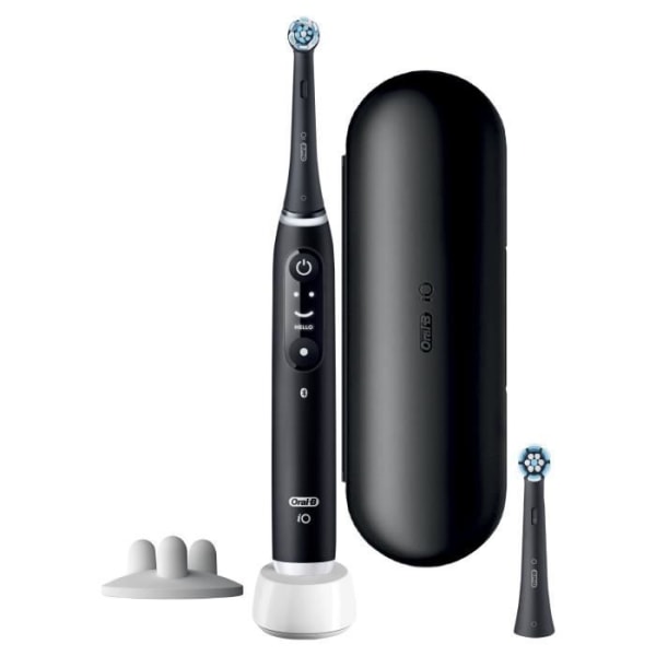 Oral-B iO 6 svart elektrisk tandborste - 3 borsthuvuden - 5 borstlägen - Integrerad timer Svart