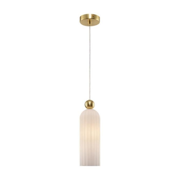 Maytoni Antic Modern taklampa i finguld, vit glasskärm