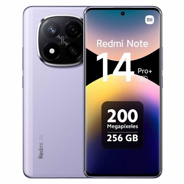 Xiaomi Redmi Note 14 Pro+ 5G Smartphone med 8GB RAM 256GB ROM Lila