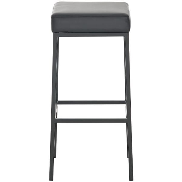 Barstol - Montréal - Set om 2 - Syntetläder Svart - Höjd 80 cm - Klassisk Design Svart