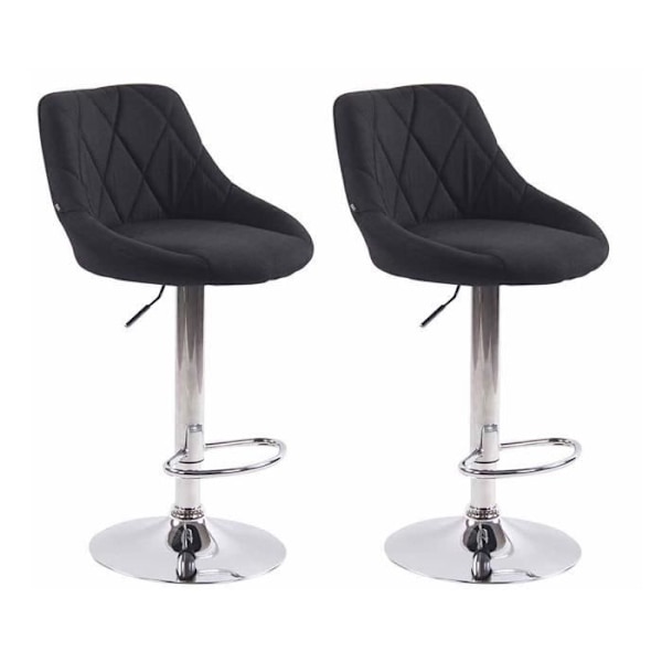Barstol - NEYRON - Set om 2 - Svart - Höjdjusterbar - Modern design Svart