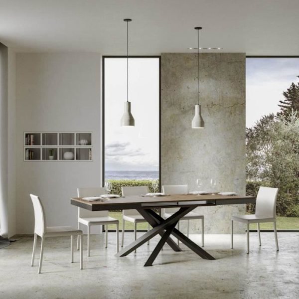 Utökningsbart bord i valnöt VOLANTIS EVOLUTION 90x120 - Vit - 224 cm Valnöt