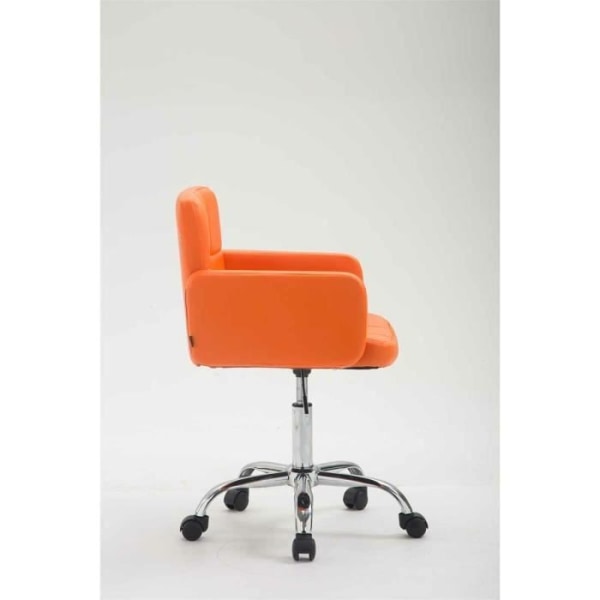 Ergonomisk arbetspall LOS ANGELES - CLP - Höjdjusterbar klädd i konstläder - Orange Orange