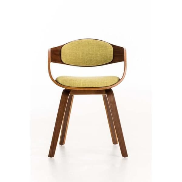 -CLP-Chaise retro Kingston i tyg-Array valnöt/ljust grön