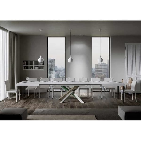 Volantis 440 Utdragbart bord Vit Askskiva 90x180 struktur 4/A - Volantis Multicolor 4A - Vit Vit