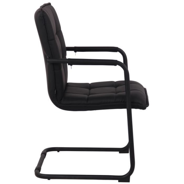 Gandia Cantilever-stol i konstläder - Svart - CLP - Modern design - Med armstöd - inomhus Svart