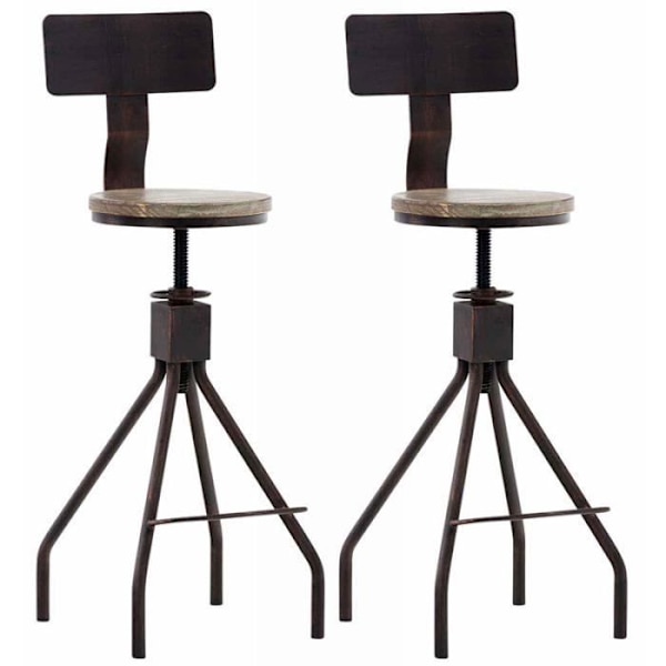 -CLP-Set av 2 barstolar Elko i metall-Array brons