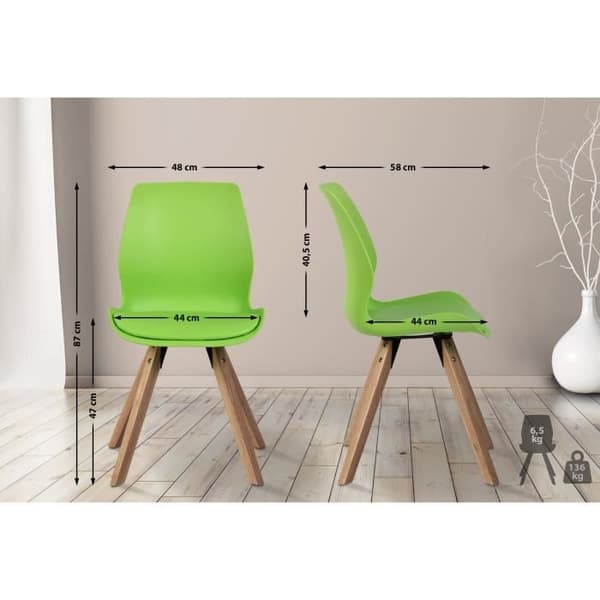 Matstolar - Luna - 2-pack - Grön - Plast - Skandinavisk Design grön