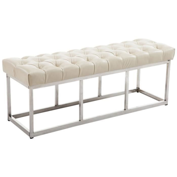 Amun E konstläderbänk, kräm-120 cm Grädde