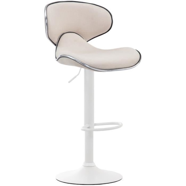 Barstol - BREZAN - V2 - Vit finish (kräm) - Höjdjusterbar - Modern design Vit (Kräm)