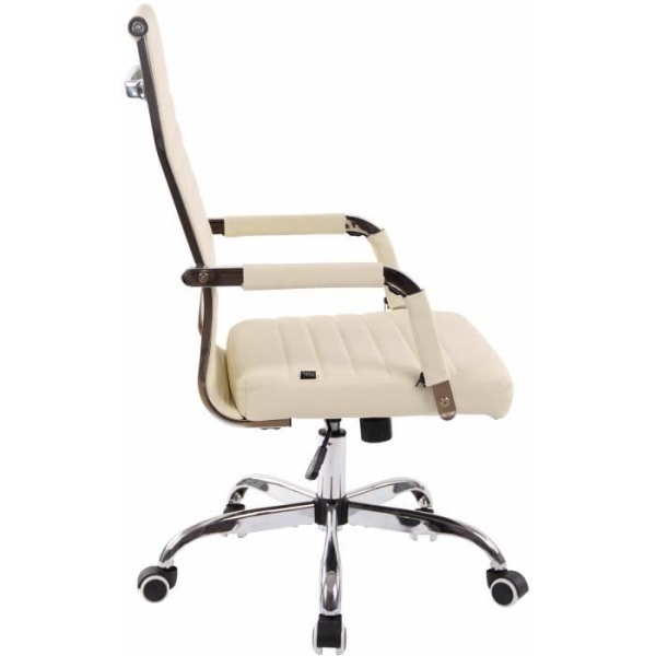 Amadora Kontorsstol i konstläder med hjul - Beige - CLP - Ergonomisk höjdjusterbar Beige