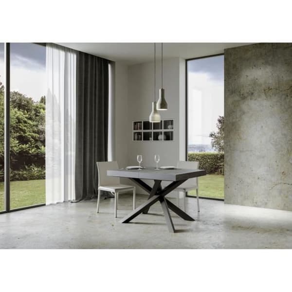 Utdragbart bord Utdragbart 90x140/244 cm Volantis Ciment ram Antracit Cement