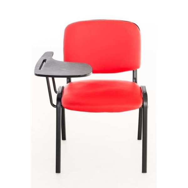 -CLP-Set med 4 Ken-stolar i konstläder med fällbart bord-Array Röd