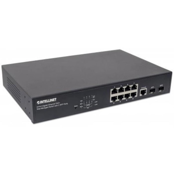 RJ45 nätverksswitch Intellinet 561167 8 portar 10 - 100 - 1000 MB-s1 Svart