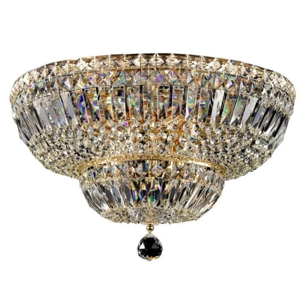 Takplafond - Basfor - Semi-nedsänkt - Antik Guld - 12 ljus - E14