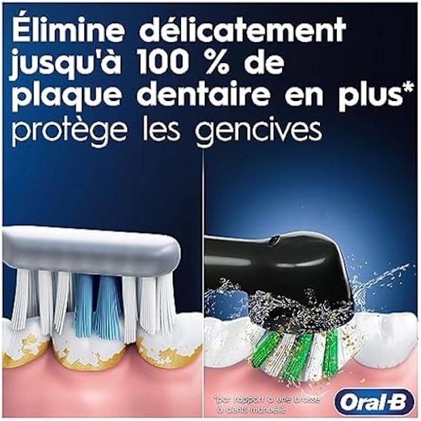 Elektrisk tandborste - ORAL-B - Pro Series 1 - 2 3D rengöringsborstar - blå och svart Mörkblå