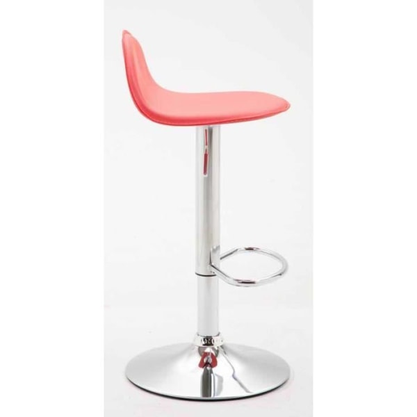 Set med 2 CONFRANCON V2 röda barstolar i konstläder - Justerbar i höjdled - Modern stil - Design Röd