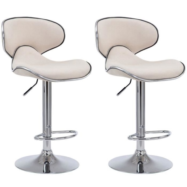 Set med 2 barstolar -BREZAN V2 kromfinish (kräm) Grädde