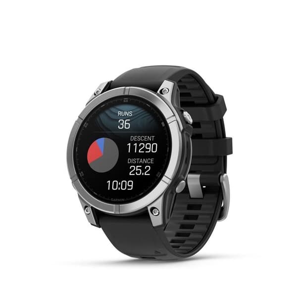 Montre connectée Garmin fenix E AMOLED 47 mm Stål Silver med Graphite armband