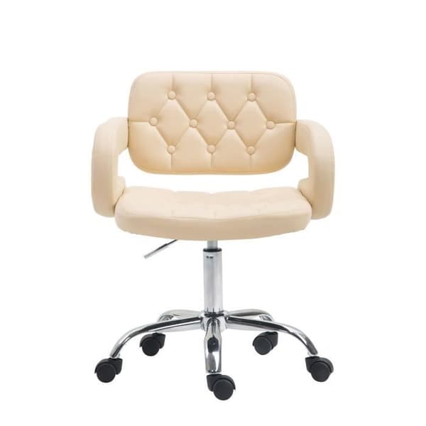 Dublin Faux Leather Task Pall, Cream grädde