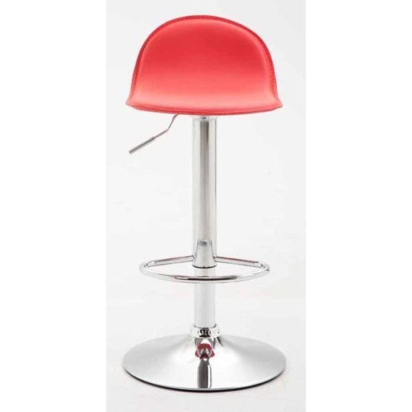 Set med 2 CONFRANCON V2 röda barstolar i konstläder - Justerbar i höjdled - Modern stil - Design Röd