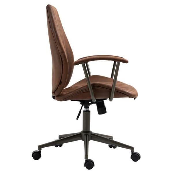 -CLP-Kontorsstol Retro Nampa i Justerbart och Svängbart Konstläder-Array cognac