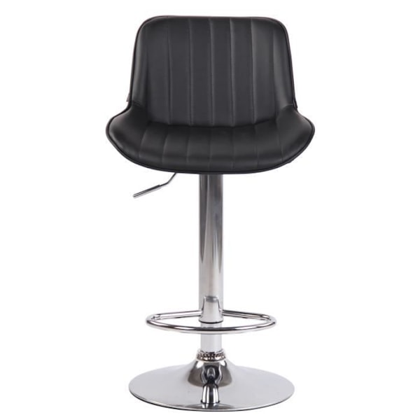 Set med 2 Lentini barstolar i konstläder, metallbas Justerbar höjdled, svart-krom Svart
