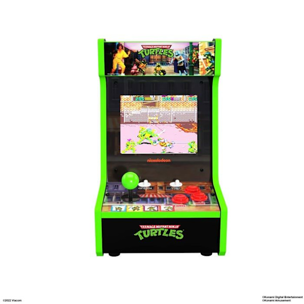 Borne arcade - Arcade1Up - TMN-C-23860 - Sköldpaddor Ninja - 8 tums skärm - Kompakt och bärbar Grön, svart, röd och brun