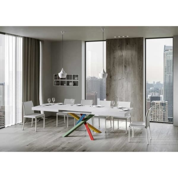 Utdragbart bord - Volantis - 90x160/264 cm - White Ash - 4/B Vit