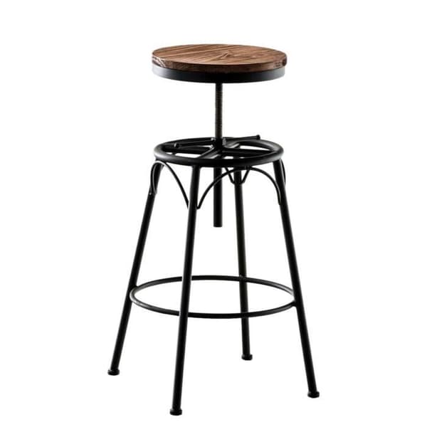 -CLP-Set med 2 barstolar Beam med sits i trä i industriell stil-Array svart