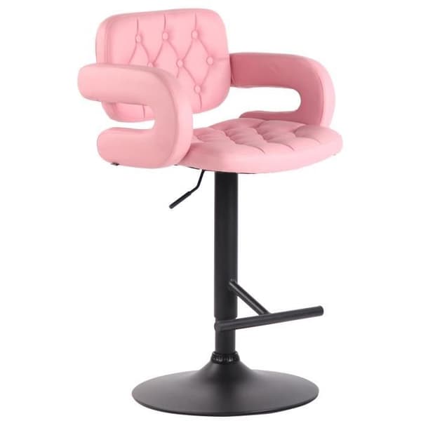 -CLP-Barstol Dublin i konstläder med metallfot-Array rosa