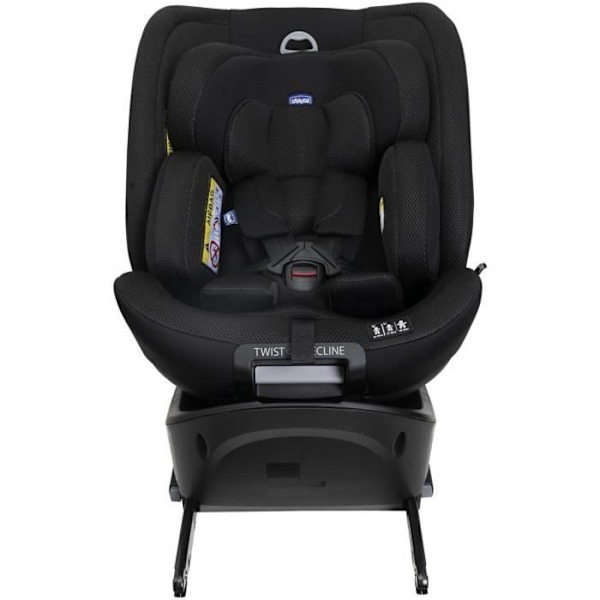 Bilbarnstol - CHICCO - EVERONE - Grupp 0/1/2/3 - I-Size - Rotera - Lutande - Reducer - Svart Svart